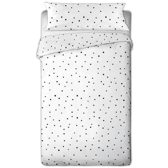 SISOMDOS Housse de couette Dots 240x220 cm noir et blanc