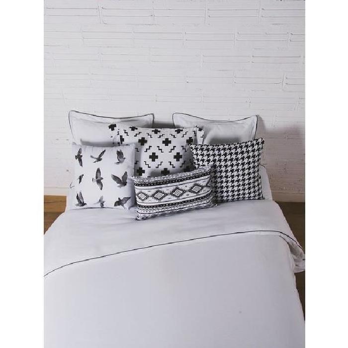 SISOMDOS Housse de couette Elegant 140x200 cm noir et blanc