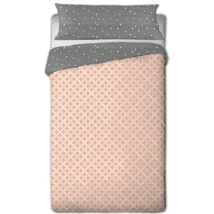 SISOMDOS Housse de couette Barcelona Kid 140x200 cm rose et gris