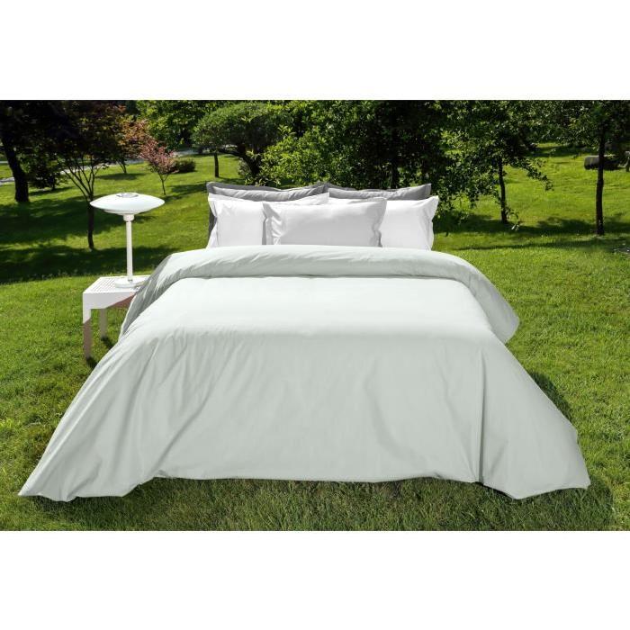 VENT DU SUD Housse de couette Percale Manoir - Perle - 220x240 cm