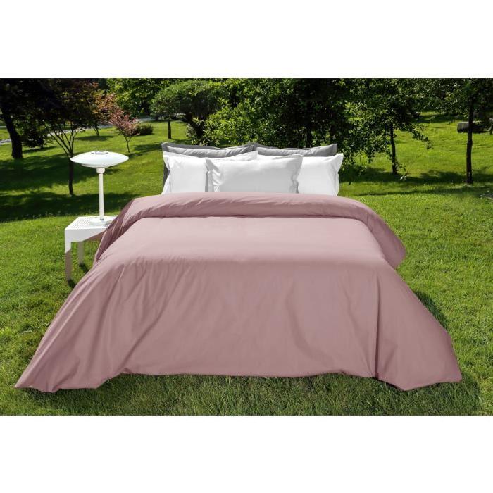 VENT DU SUD Housse de couette Percale Manoir - Prune - 220x240 cm