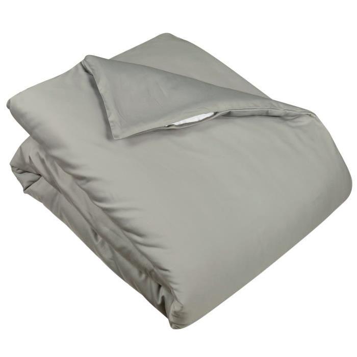 VENT DU SUD Housse de couette Satin de Coton CONCERTO Taupe 220x240cm