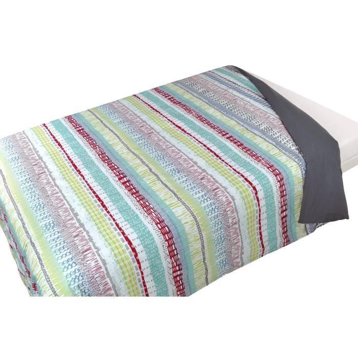 VENT DU SUD Housse de couette DIEGO - Percale - 220x240cm - Lagon