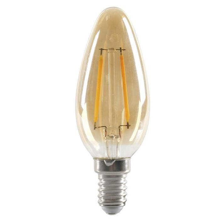 EXPERTLINE Ampoule LED filament ambrée E14 2 W équivalent a 23 W blanc chaud