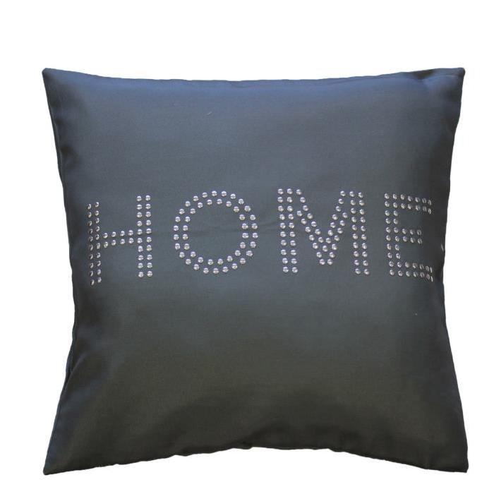 Housse de coussin + zip anthracite Home strass 40 cm