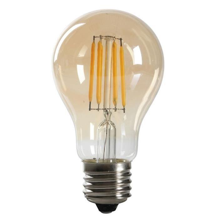 EXPERTLINE Ampoule LED filament ambrée E27 standard 4 W équivalent a 38 W blanc chaud