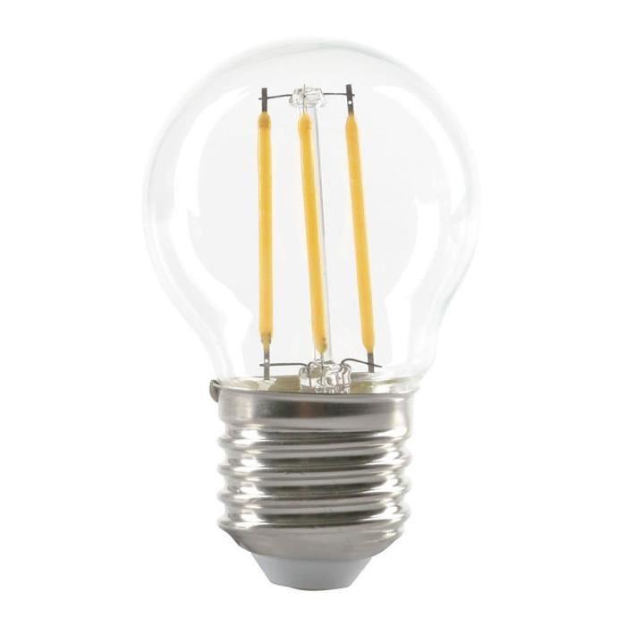 EXPERTLINE Ampoule LED filament E27 G45 SMD 4 W équivalence 36 W blanc chaud