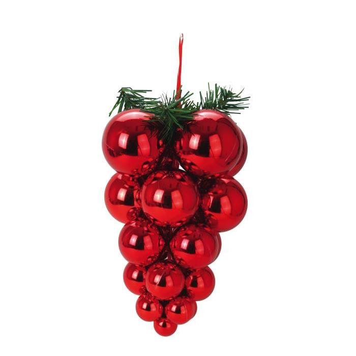 Boule de Noël grappe rouge Ř17 x H29 cm