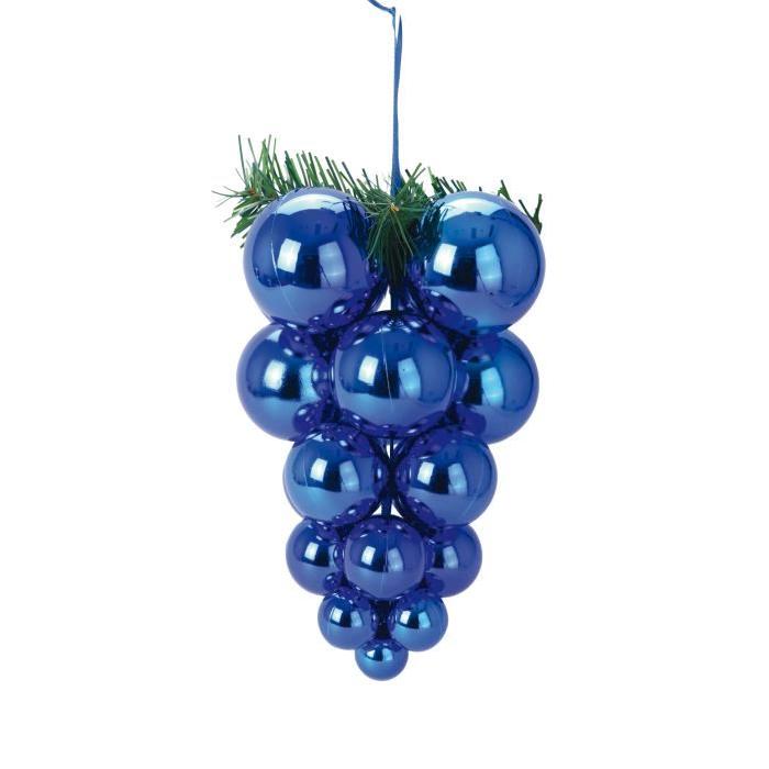 Boule de Noël grappe bleu foncé Ř17 x H29 cm