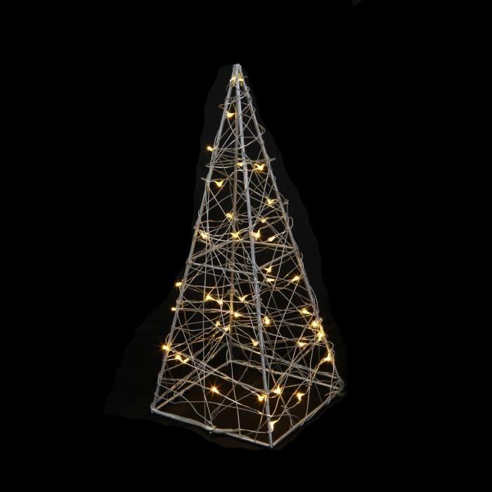 Décorations de Noël Pyramide lumineuse en métal 12x12x30cm