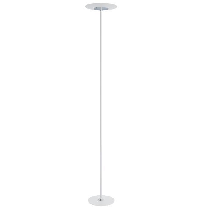 Lampadaire Stan LED 23W hauteur 180 cm blanc et chrome