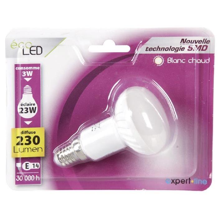 EXPERT LINE Ampoule LED E14 R50 3 W équivalent a 25 W blanc chaud