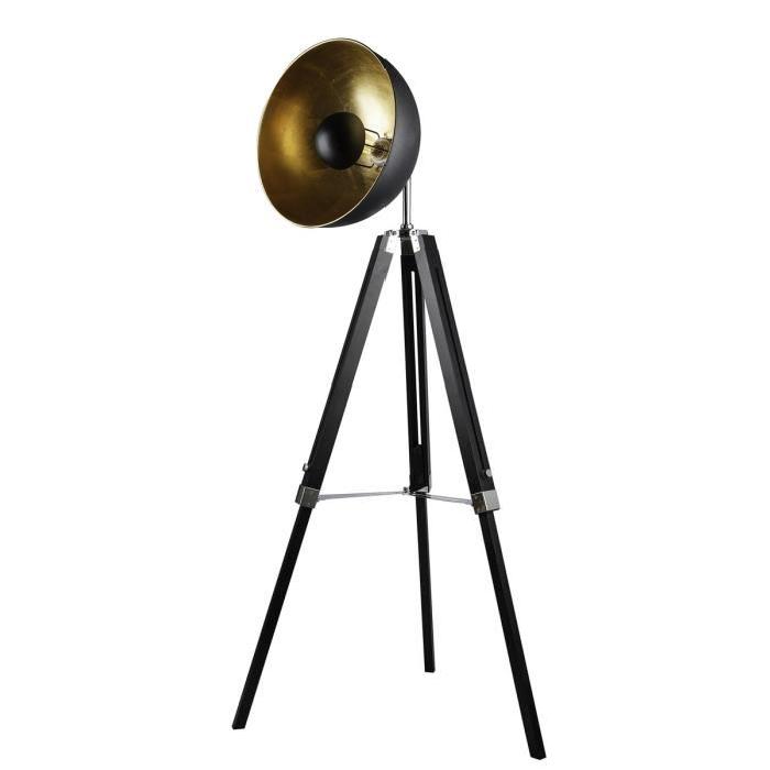 AUSTIN Abat-jour pour lampadaire trépied photographe 78,5x165 cm noir