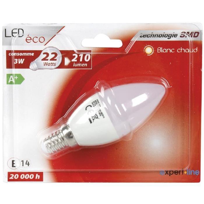 EXPERT LINE Ampoule LED E14 réflecteur 3 W équivalent a 25 W blanc chaud