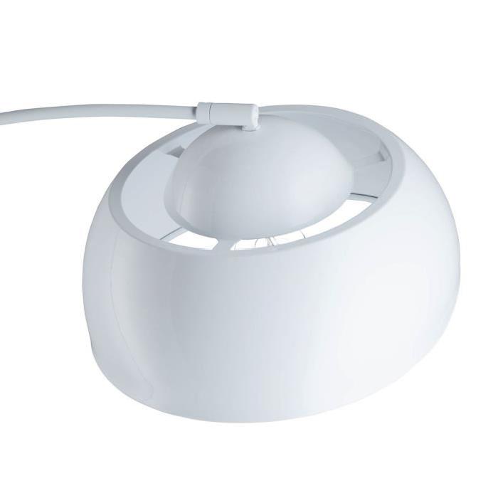 Lampadaire arc métal réflecteur E27 60W base diametre 30 cm blanc