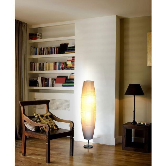 Lampadaire papier de riz base métal Hauteur 145