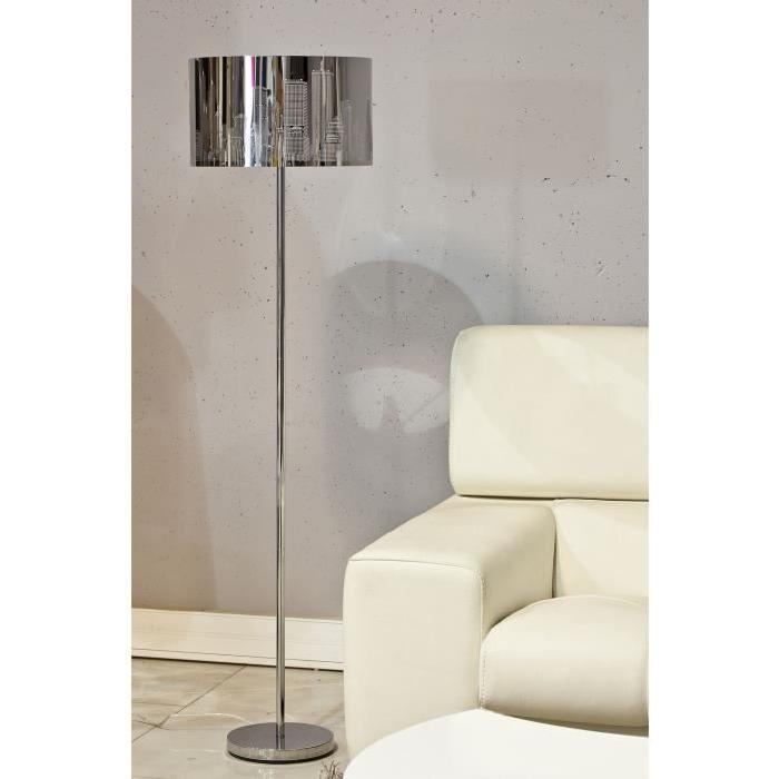 NEW YORK lampadaire chrome et noir . Hauteur 155cm