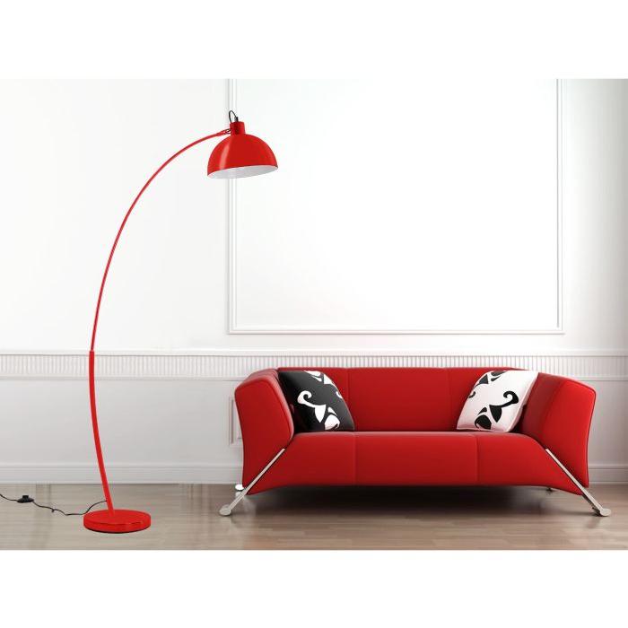 Lampadaire Arc Rouge. Hauteur 153cm