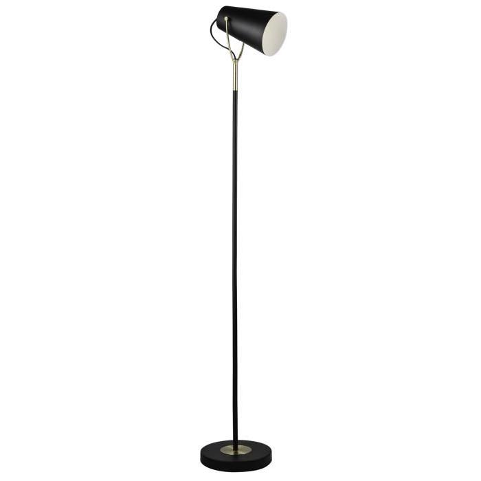 Lampadaire en métal incandescent a tete orientable - Ř 23 x H 150 cm - Noir