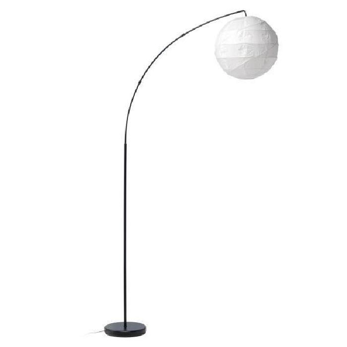 Lampadaire Yuma E27 50 W diametre 40 cm hauteur 207 cm noir et blanc