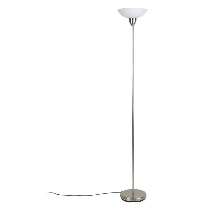 BRILLIANT Lampadaire Darlington hauteur 178 cm Ř28 cm E27 100W acier et blanc