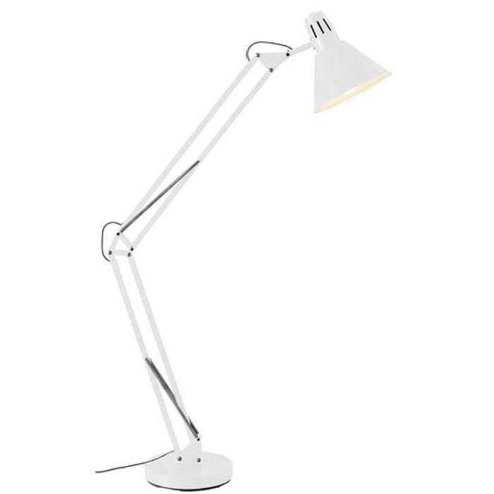 WINSTON Lampadaire articulable a 1 lumiere coloris blanc mat