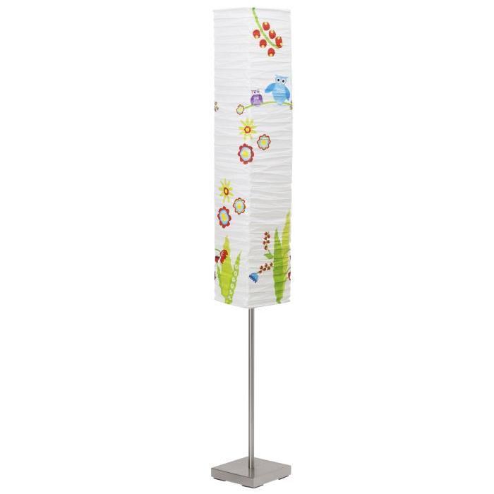 BRILLIANT Lampadaire Birds enfant motif nature hauteur 145 cm E14 40W blanc