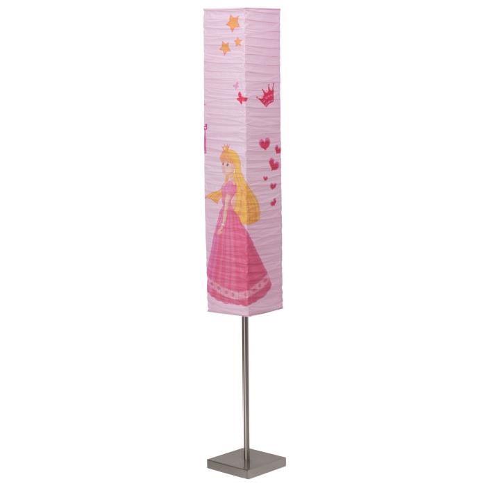 BRILLIANT Lampadaire enfant papier Princess hauteur 145 cm E14 40W rose