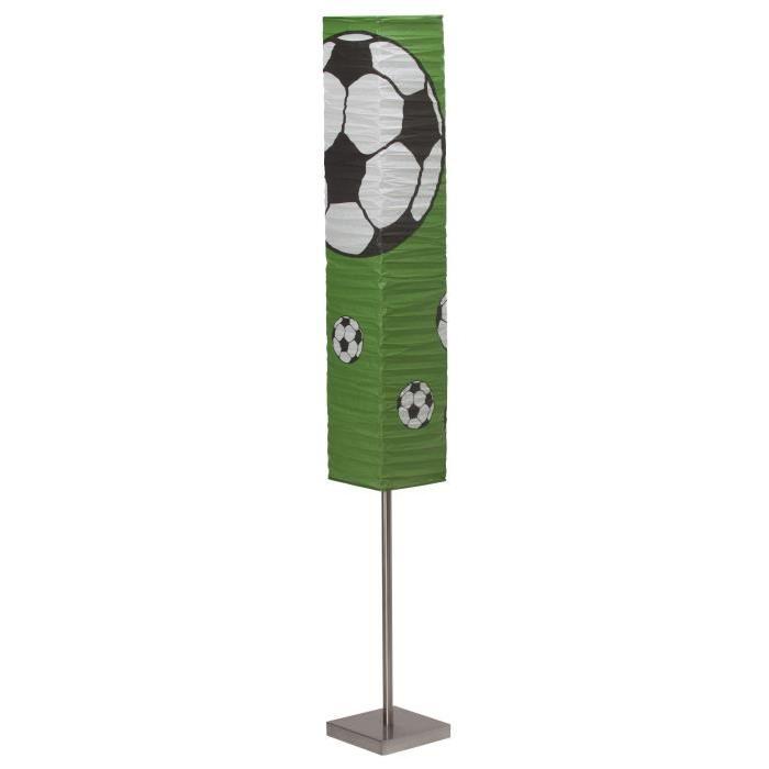 BRILLIANT Lampadaire papier enfant Soccer motif football hauteur 145 cm E14 40W vert, noir et blanc