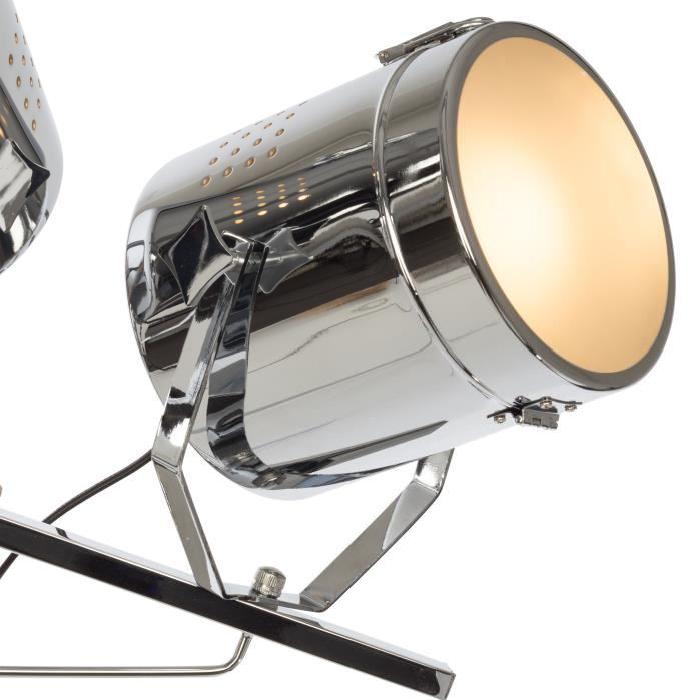 BRILLIANT Lampadaire a 2 lumieres style projecteur Filmo - Chrome