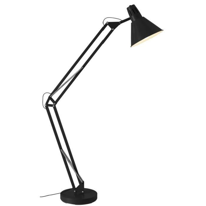 WINSTON Lampadaire articulable a 1 lumiere haut: 180 cm coloris noir