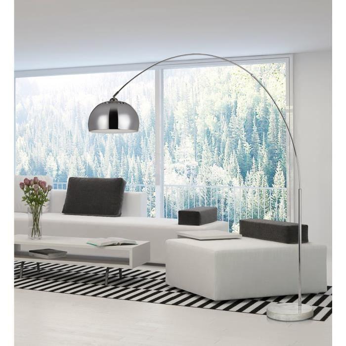 BIGARC Lampadaire arc Chrome. Hauteur 2.02m