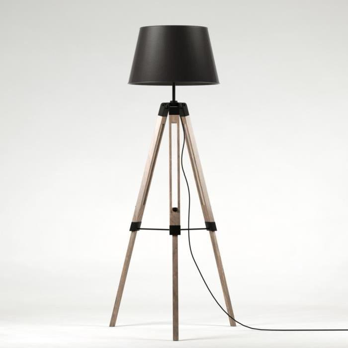 Lampadaire a poser Nature E27 40 W Noir