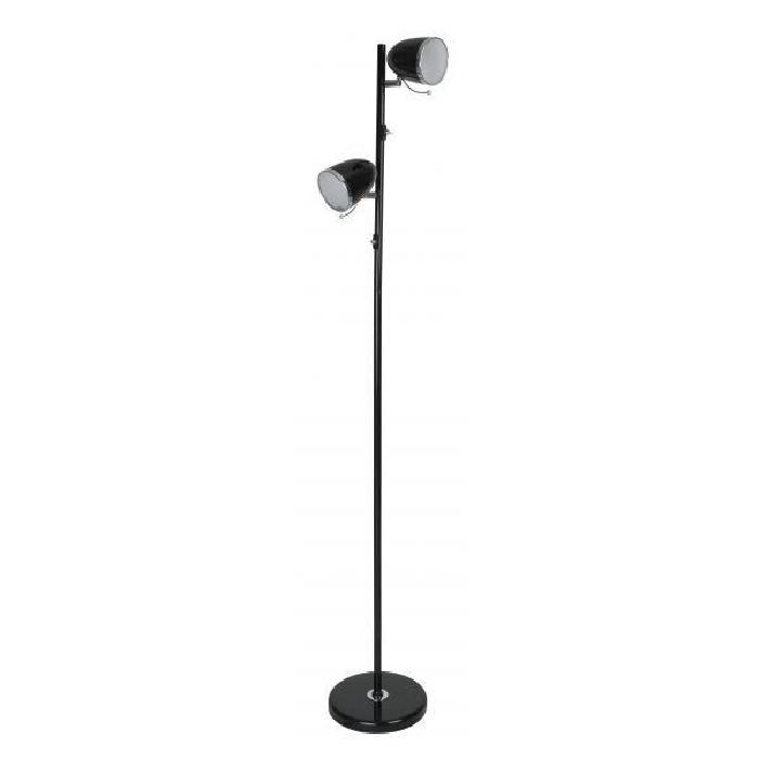 Lampadaire multilumiere a 2 lumieres 160 cm E14 15W noir