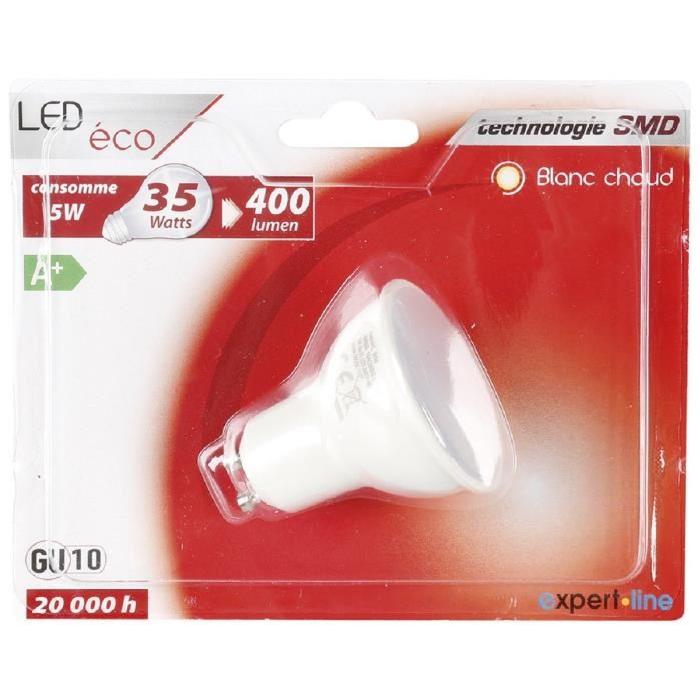 EXPERT LINE Ampoule LED Spot GU10 5 W équivalent a 35 W blanc chaud