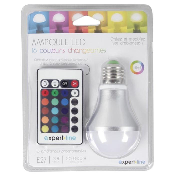 EXPERT LINE Ampoule LED décorative E27 3,6 W 16 couleurs