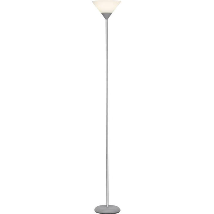 BRILLIANT Lampadaire Spari LED hauteur 180 cm E27 60W argent et blanc