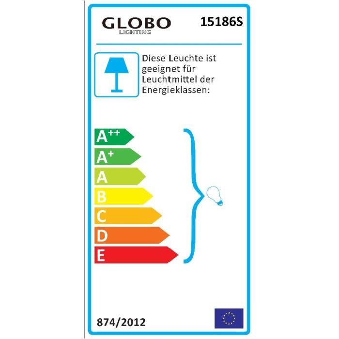 GLOBO LIGHTING Lampadaire mat - Plastique - Tissu marron - Interrupteur - Diametre 40 cm - Hauteur 160 cm - 60W - 230V