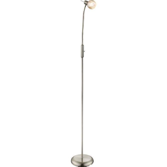 Lampadaire en nickel mat 154x51cm Gris métallisé