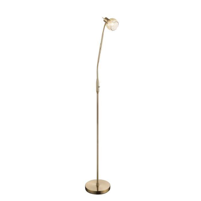 GLOBO LIGHTING Lampadaire doré - Verre ambre translucide - Interrupteur - 482 mm x 230 mm x 1450mm