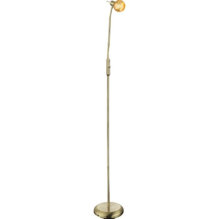 Lampadaire laiton mat 154x51xcm Verre doré