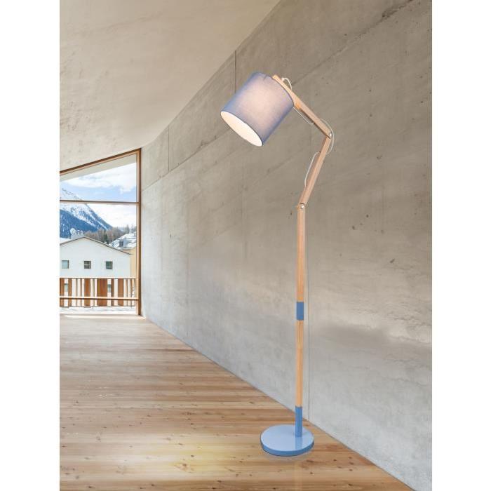 GLOBO LIGHTING Lampadaire métal bleu - H 160 cm -  Abat-jour bleu