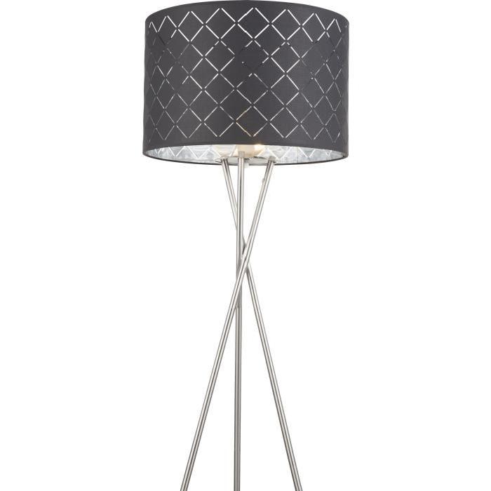 Lampadaire en nickel mat 160x62x62 cm Noir doré