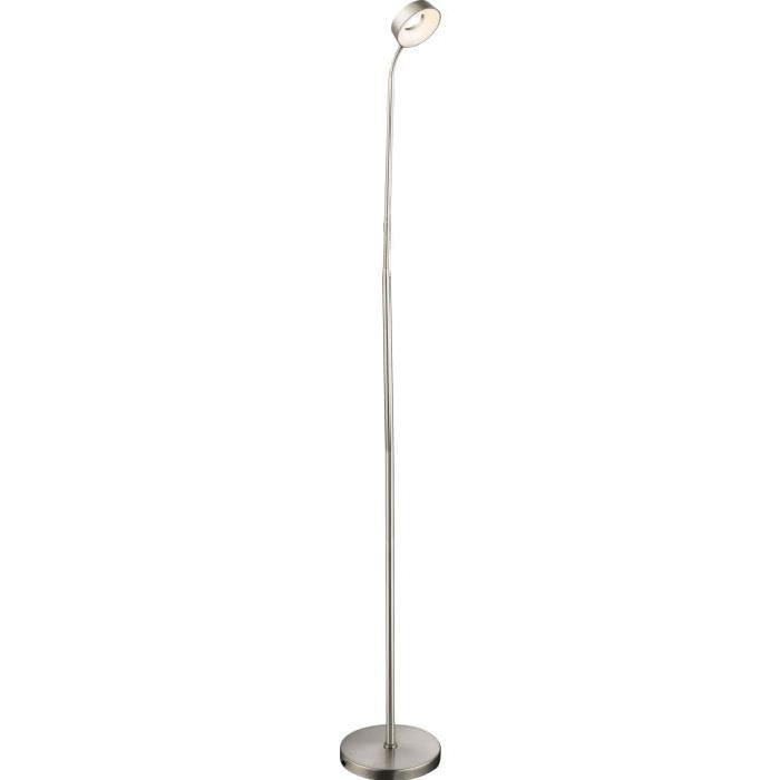 Lampadaire LED en nickel mat 156x20x62cm