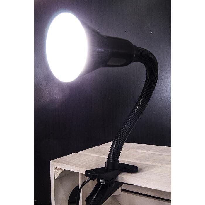 Lampe pince de bureau hauteur 32 cm E14 40W noir
