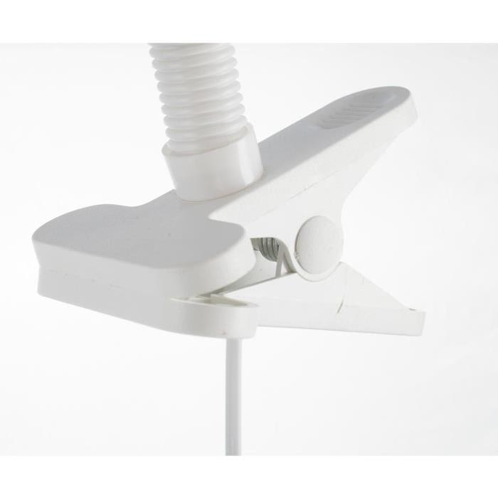 Lampe pince de bureau hauteur 32 cm E14 40W blanc
