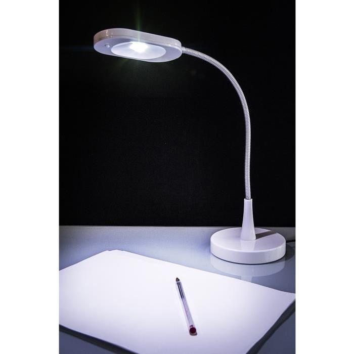 Lampe de bureau flexible LED Serpent hauteur 50 cm 3W blanc