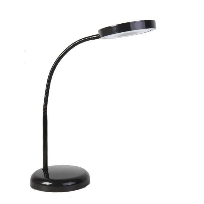 Lampe de bureau flexible LED hauteur 445 cm 3W équivalent a 40W noir