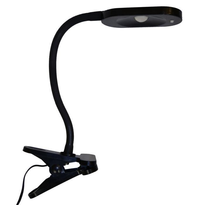 Lampe de bureau pince LED Serpent hauteur 30 cm 3W équivalent a 40W noir