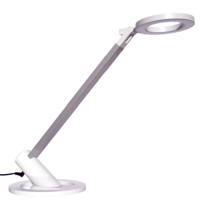 Lampe de bureau LED Oporto hauteur 37 cm 7W blanc et gris
